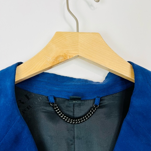 Burberry Prorsum 2014 Runway Blue 100% Silk Tailored Trench Coat UK L - Picture 11 of 14